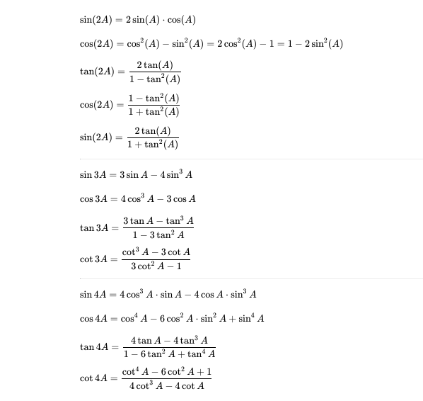 Double Angle Identities Worksheet