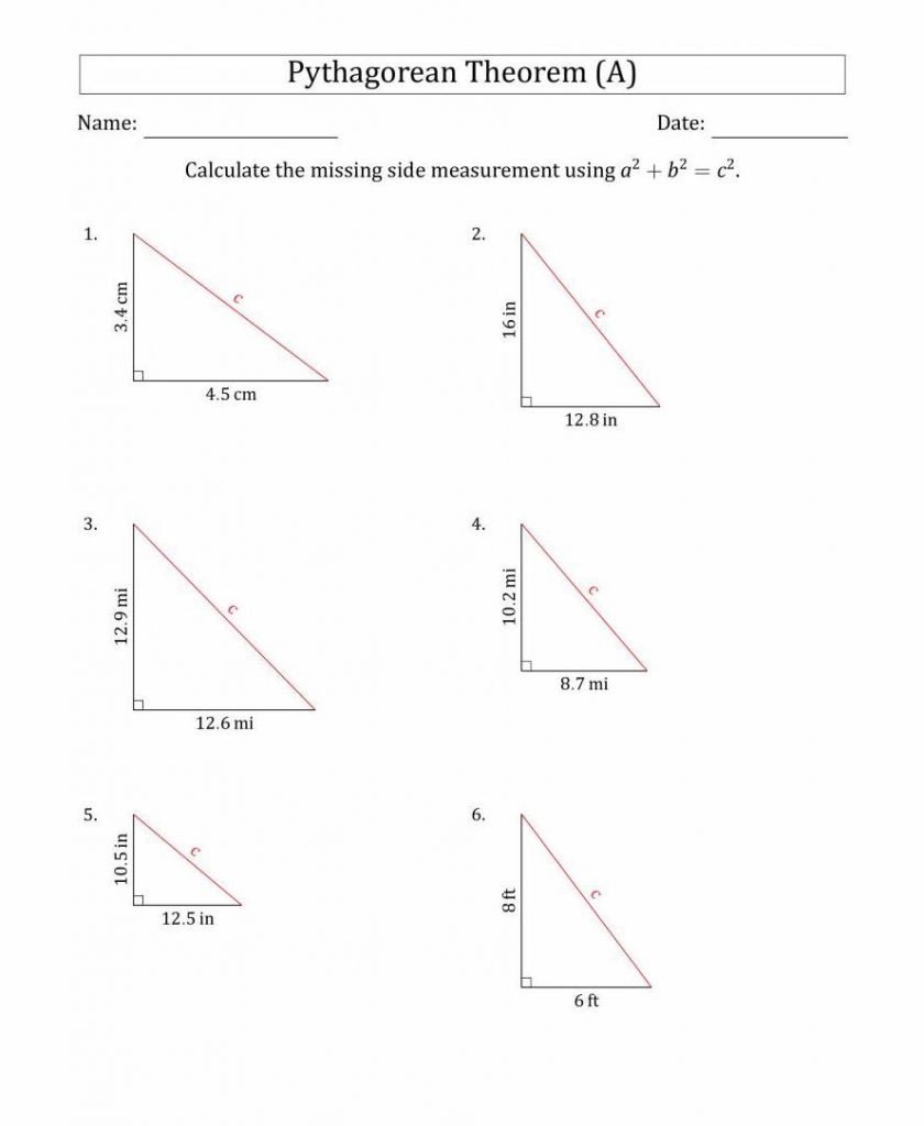 🥰Pythagorean Theorem & Definition With Worksheet🥰 Intended For Pythagorean Theorem Worksheet Answers