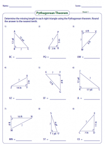 Pythagorean Theorem Worksheet 3 | Trigonometric Identities