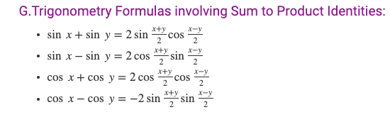 Trigonometry Formula