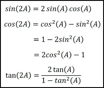 trigonometric identities formulas double angle