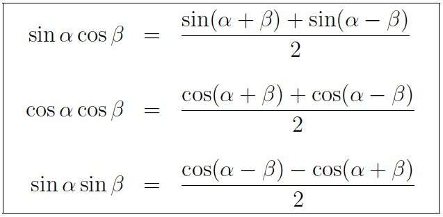 Trigonometry Formulas Involving Sum, Difference & Product Identities