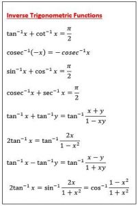 Inverse Trigonometry Formula | Trigonometric Identities