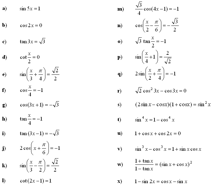 differentiation of trigonometric functions homework answers