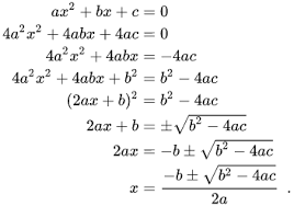 Quadratic Equation Formula Derivation