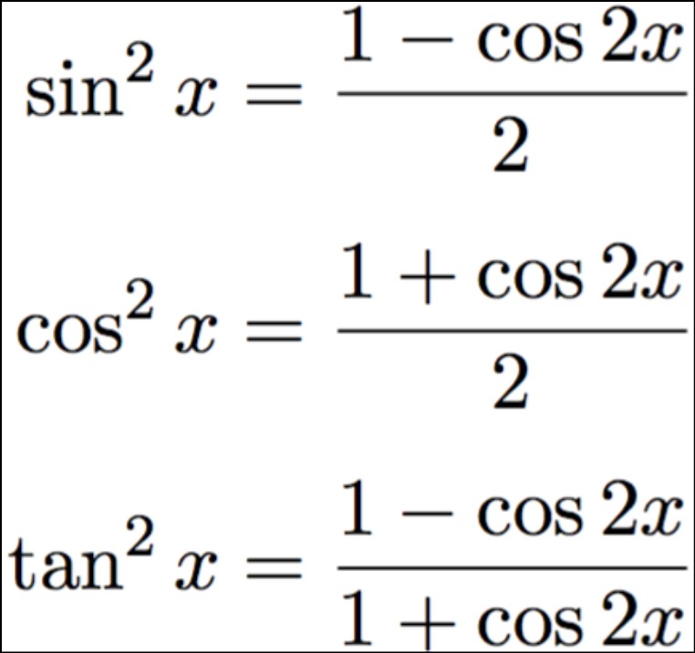 Squared Trig Identities [Squared Trigonometric Functions]